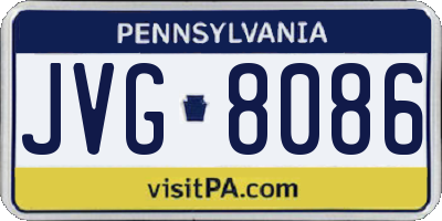 PA license plate JVG8086