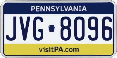 PA license plate JVG8096