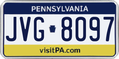PA license plate JVG8097