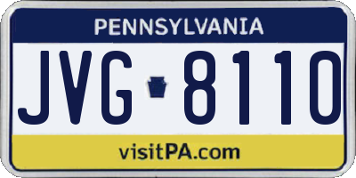 PA license plate JVG8110