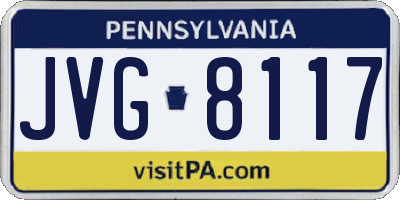 PA license plate JVG8117