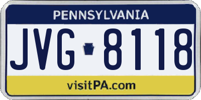 PA license plate JVG8118