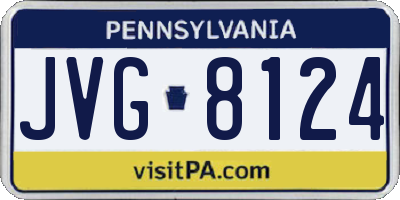 PA license plate JVG8124