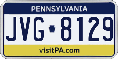PA license plate JVG8129