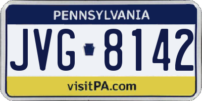 PA license plate JVG8142