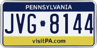PA license plate JVG8144