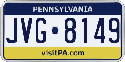 PA license plate JVG8149