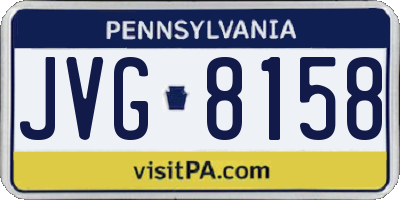 PA license plate JVG8158