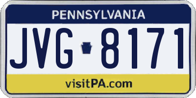 PA license plate JVG8171
