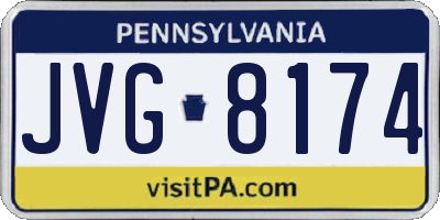 PA license plate JVG8174