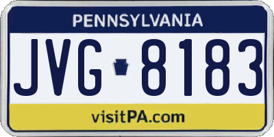 PA license plate JVG8183