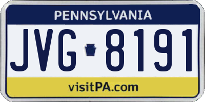 PA license plate JVG8191