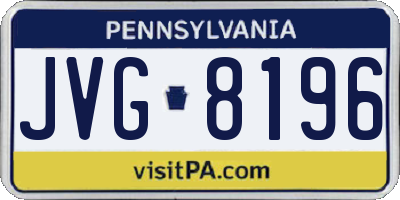 PA license plate JVG8196