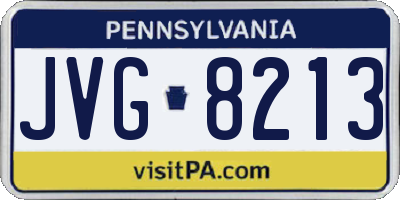 PA license plate JVG8213