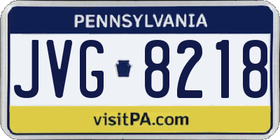 PA license plate JVG8218