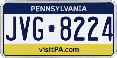 PA license plate JVG8224