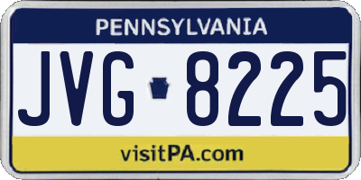 PA license plate JVG8225