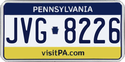 PA license plate JVG8226