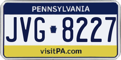 PA license plate JVG8227