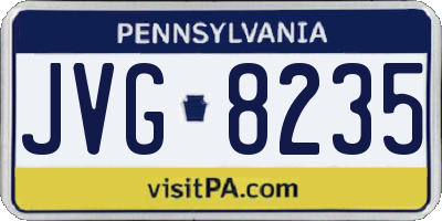 PA license plate JVG8235