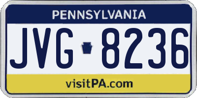 PA license plate JVG8236