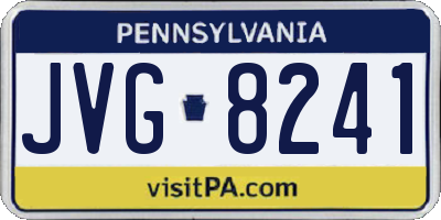 PA license plate JVG8241