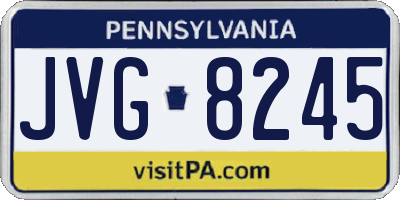 PA license plate JVG8245