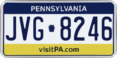 PA license plate JVG8246