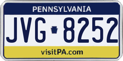 PA license plate JVG8252