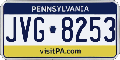 PA license plate JVG8253