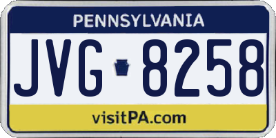 PA license plate JVG8258