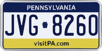 PA license plate JVG8260
