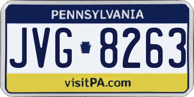 PA license plate JVG8263