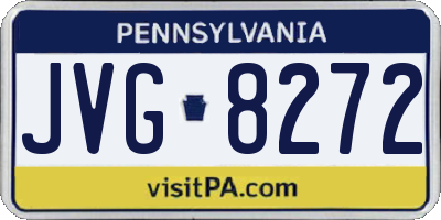 PA license plate JVG8272