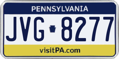 PA license plate JVG8277