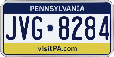 PA license plate JVG8284