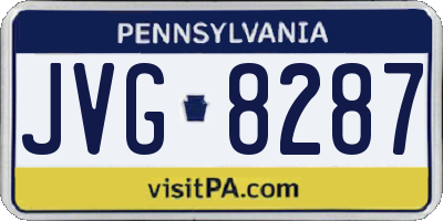 PA license plate JVG8287