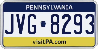 PA license plate JVG8293