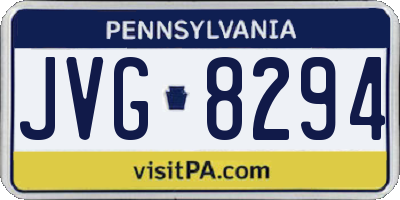 PA license plate JVG8294