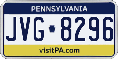 PA license plate JVG8296
