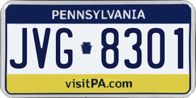 PA license plate JVG8301