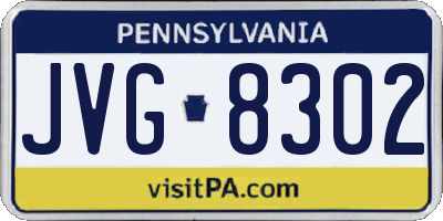 PA license plate JVG8302