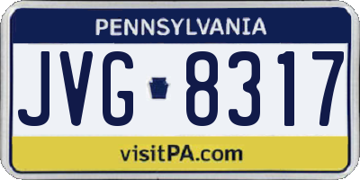 PA license plate JVG8317