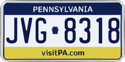 PA license plate JVG8318