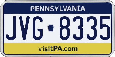 PA license plate JVG8335