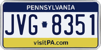 PA license plate JVG8351