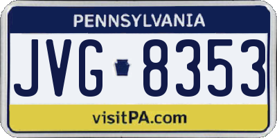 PA license plate JVG8353