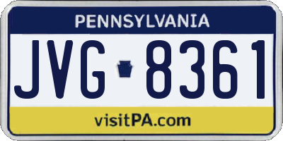 PA license plate JVG8361