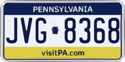 PA license plate JVG8368
