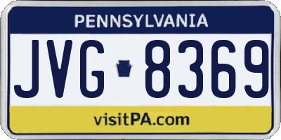 PA license plate JVG8369